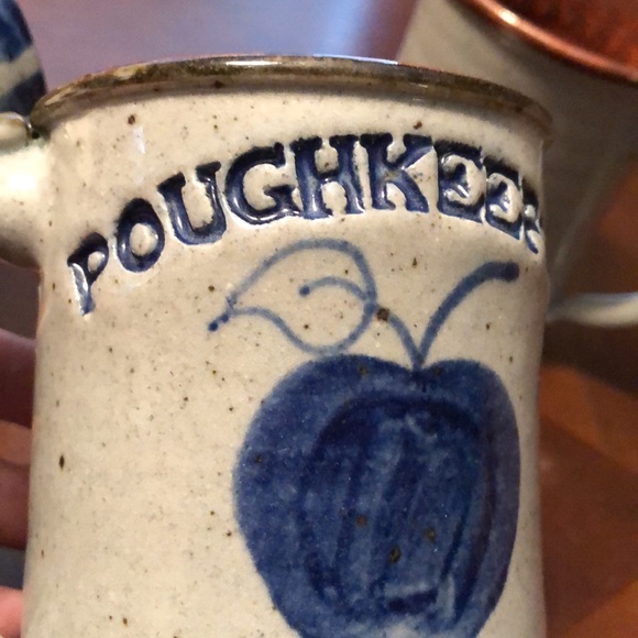 Harvey folk art handmade stone Poughkeepsie NY coffee mugs set of three - Picture 7 of 8